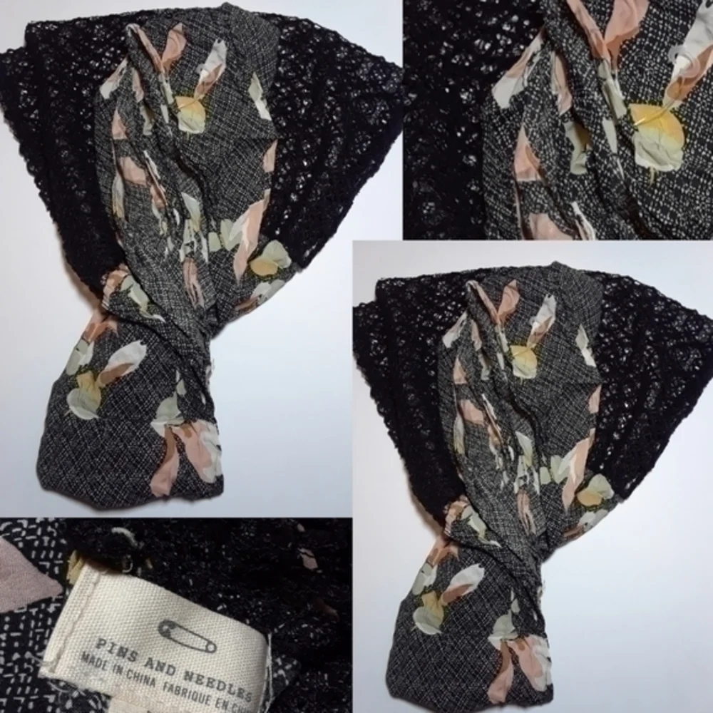 Pins And Needles Knit Mesh Hood Infinity Scarf